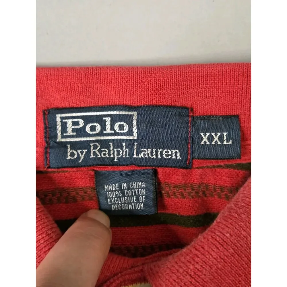 vtg 90s Polo Ralph Lauren Polo Shirt XXL Southwest Multi Striped Short Sleeve